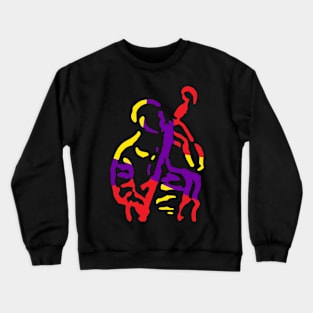 Colorful Abstract Paint Brush Bass Musician Crewneck Sweatshirt